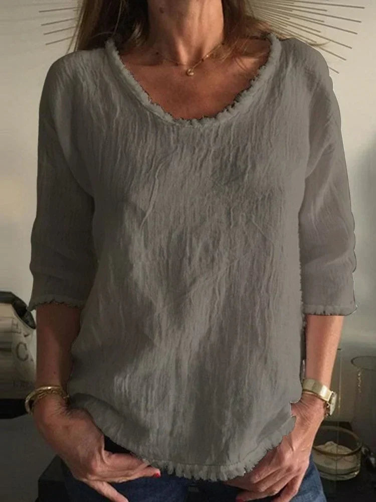 Amelia | Coastal Breeze Linen Top