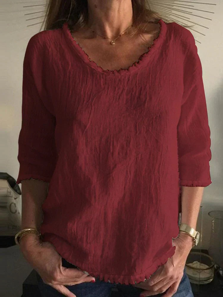 Amelia | Coastal Breeze Linen Top