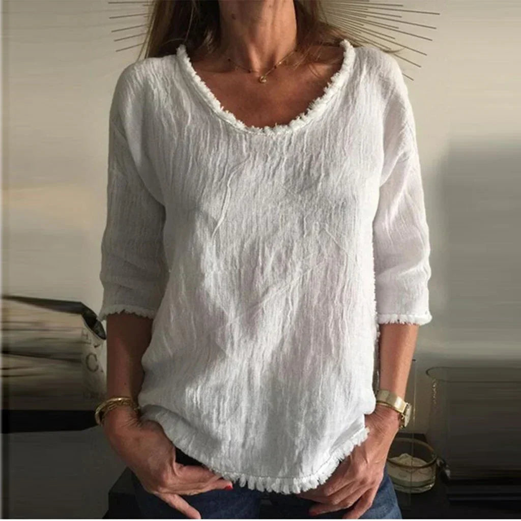 Amelia | Coastal Breeze Linen Top